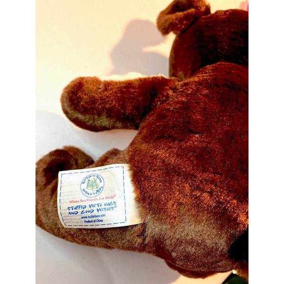 Build-A-Bear BABW Fudge Pup Dark Brown White Spot Over Eye Plush Dog RETIRED - Picture 2 of 2
